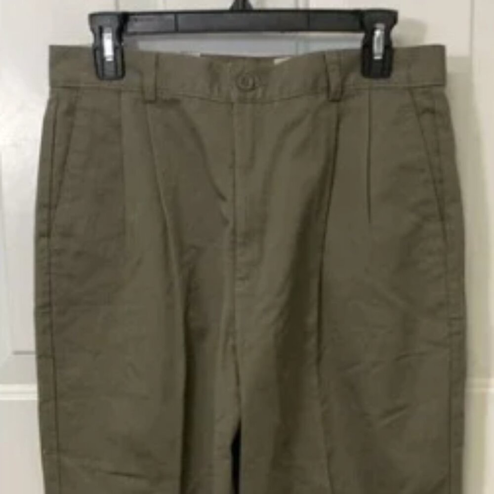 New Dockers Women's Taupe Classic Pleated Tapered Leg Pants Sz 12S